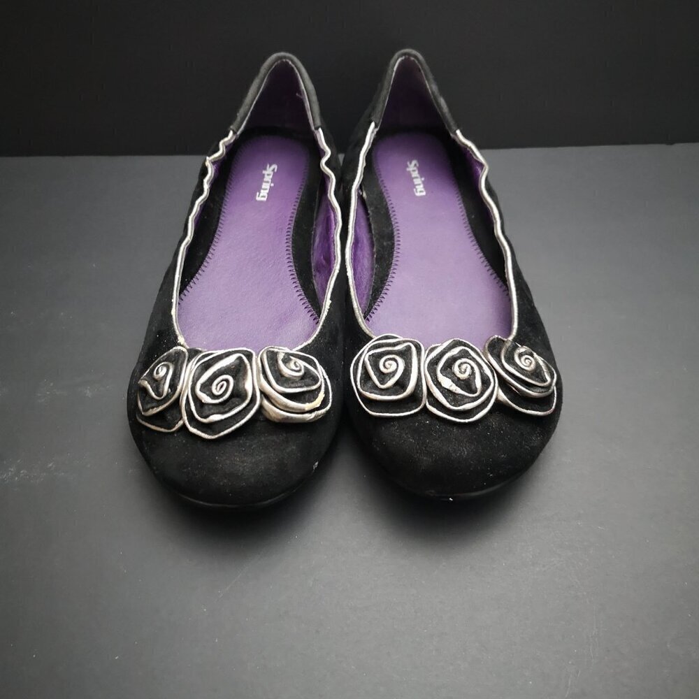 Call It Spring Ladies Size 39 (8.5 US) Black Faux Suede Flats - Picture 4 of 10